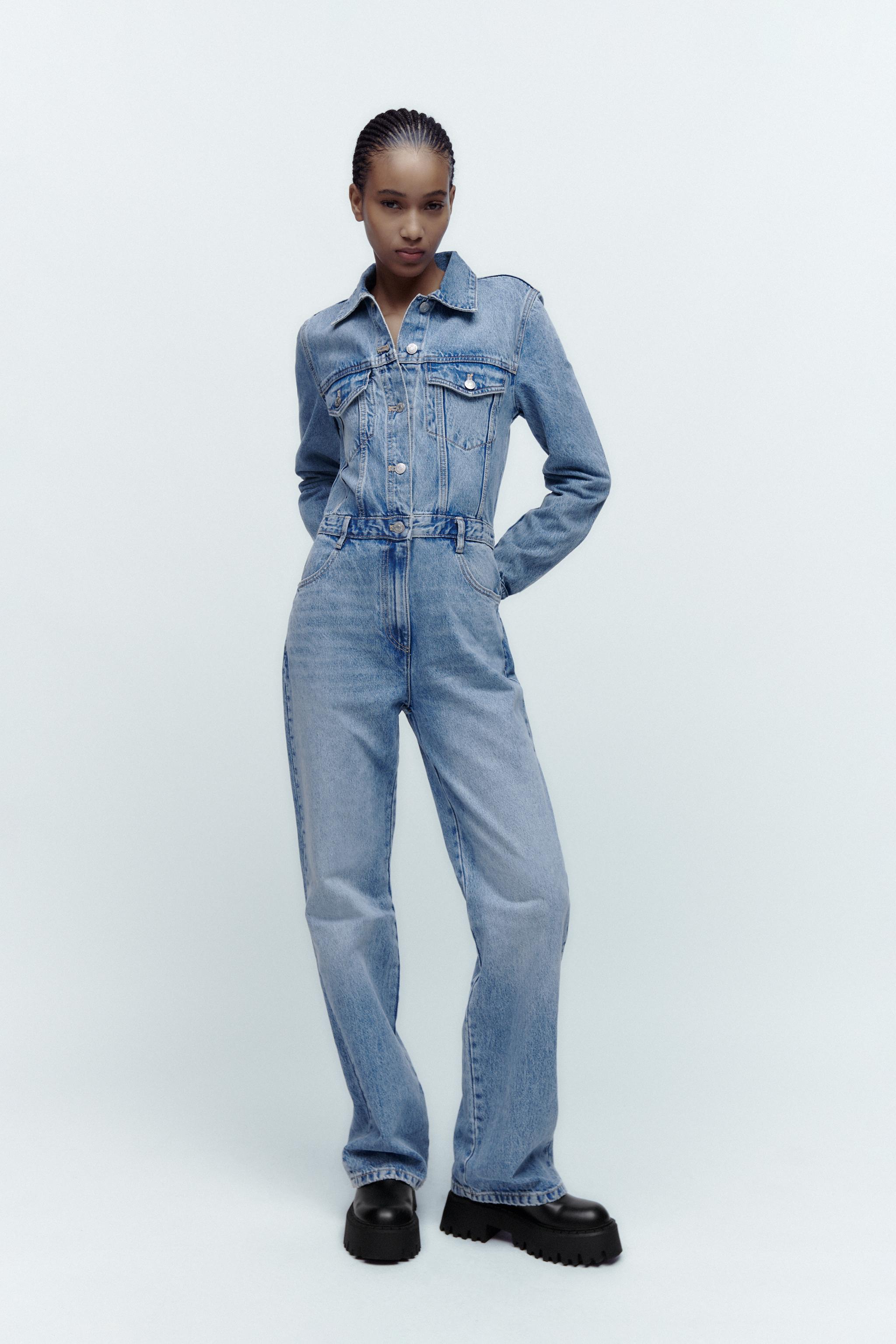FULL LENGTH TRF DENIM JUMPSUIT Blue ZARA Canada