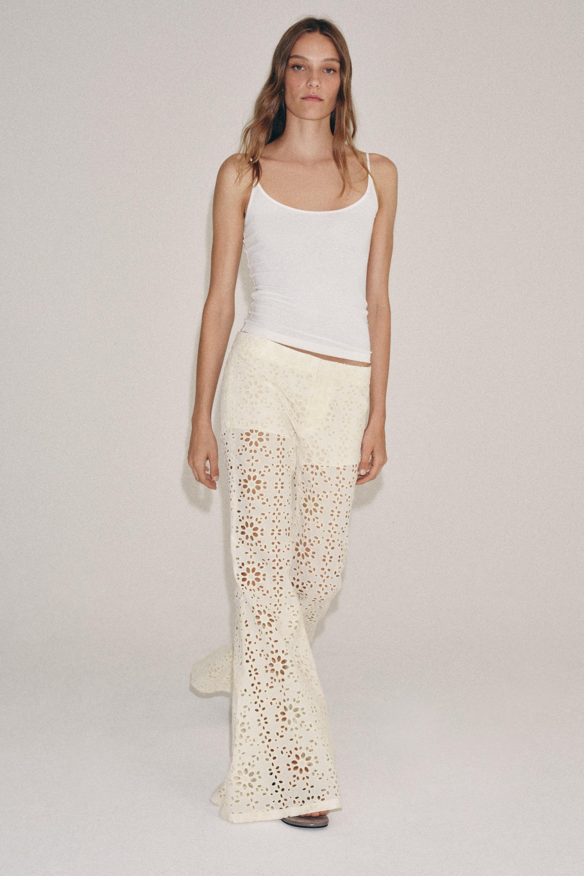 EMBROIDERED FLARE PANTS ZW COLLECTION
