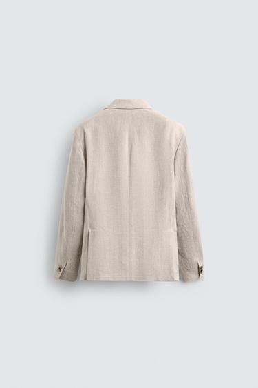 BLAZER DE COSTUME 100 % LIN - Sable de Zara - Image 7