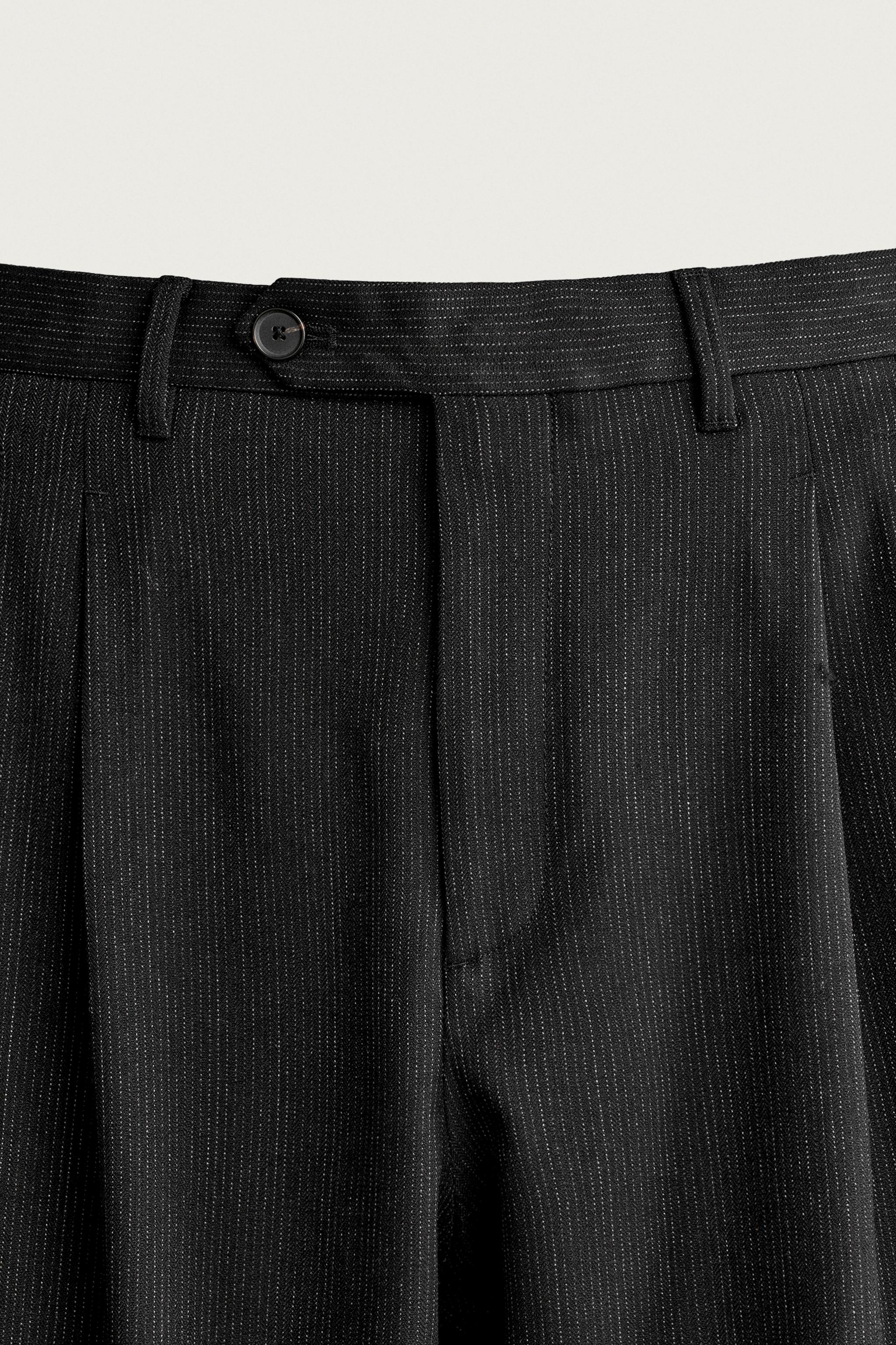 RELAXED FIT STRIPED SUIT PANTS