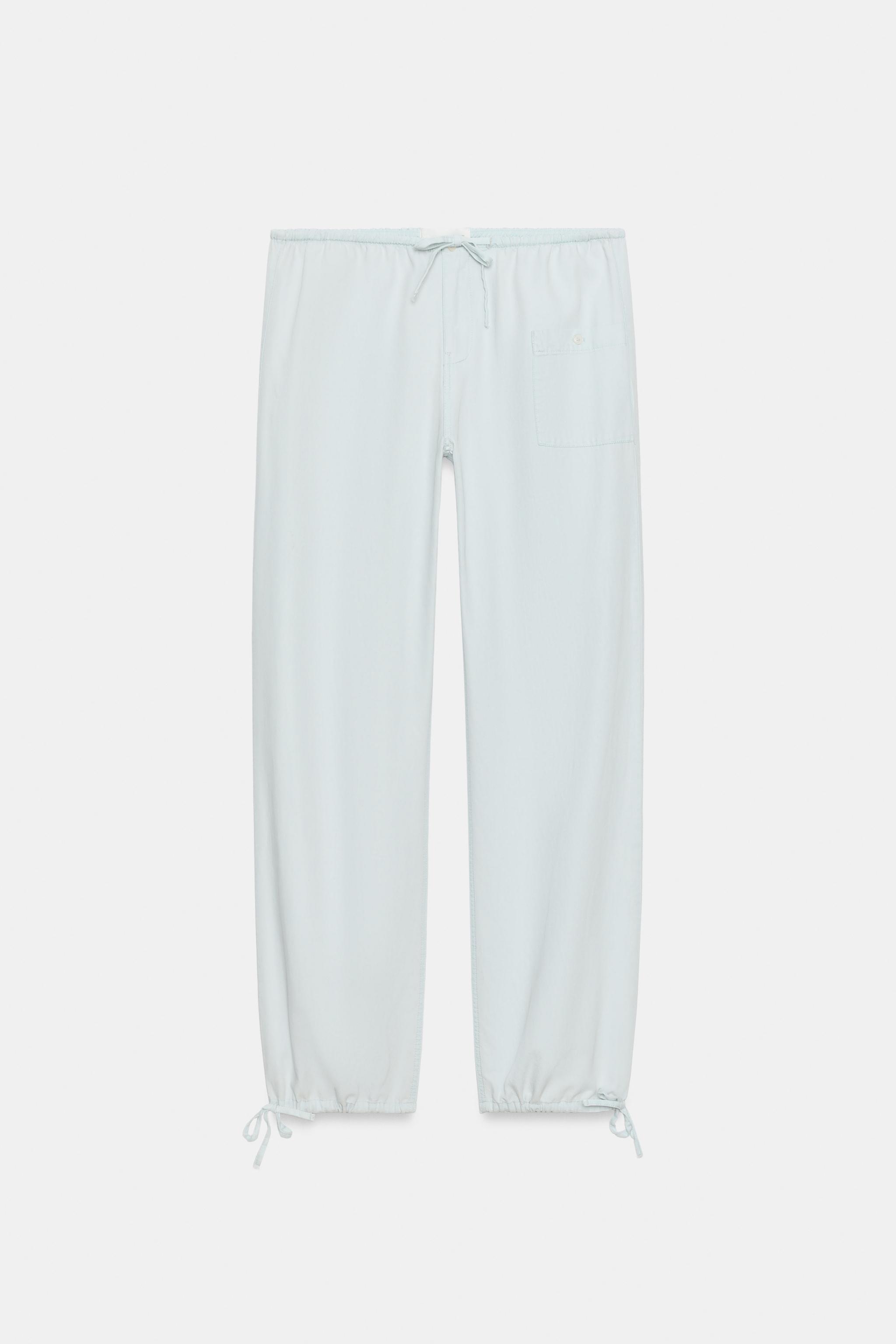 Zara BAĞCIKLI DÖKÜMLÜ PANTOLON görsel 3