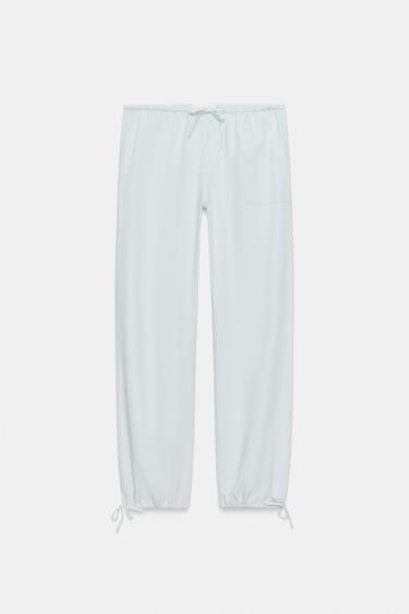 PANTALON FLUIDE À CORDONS - Bleu clair de Zara - Image 5