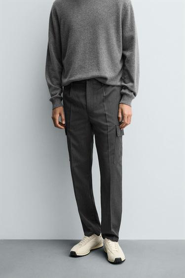 PLEATED CARGO TROUSERS - Grey by Zara