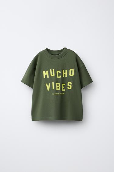 SLOGAN PRINT T-SHIRT - Khaki by Zara