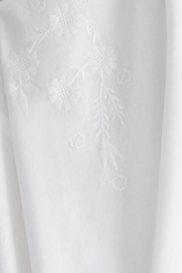COTTON DRESSING GOWN WITH EMBROIDERY - White by Zara - Image 4