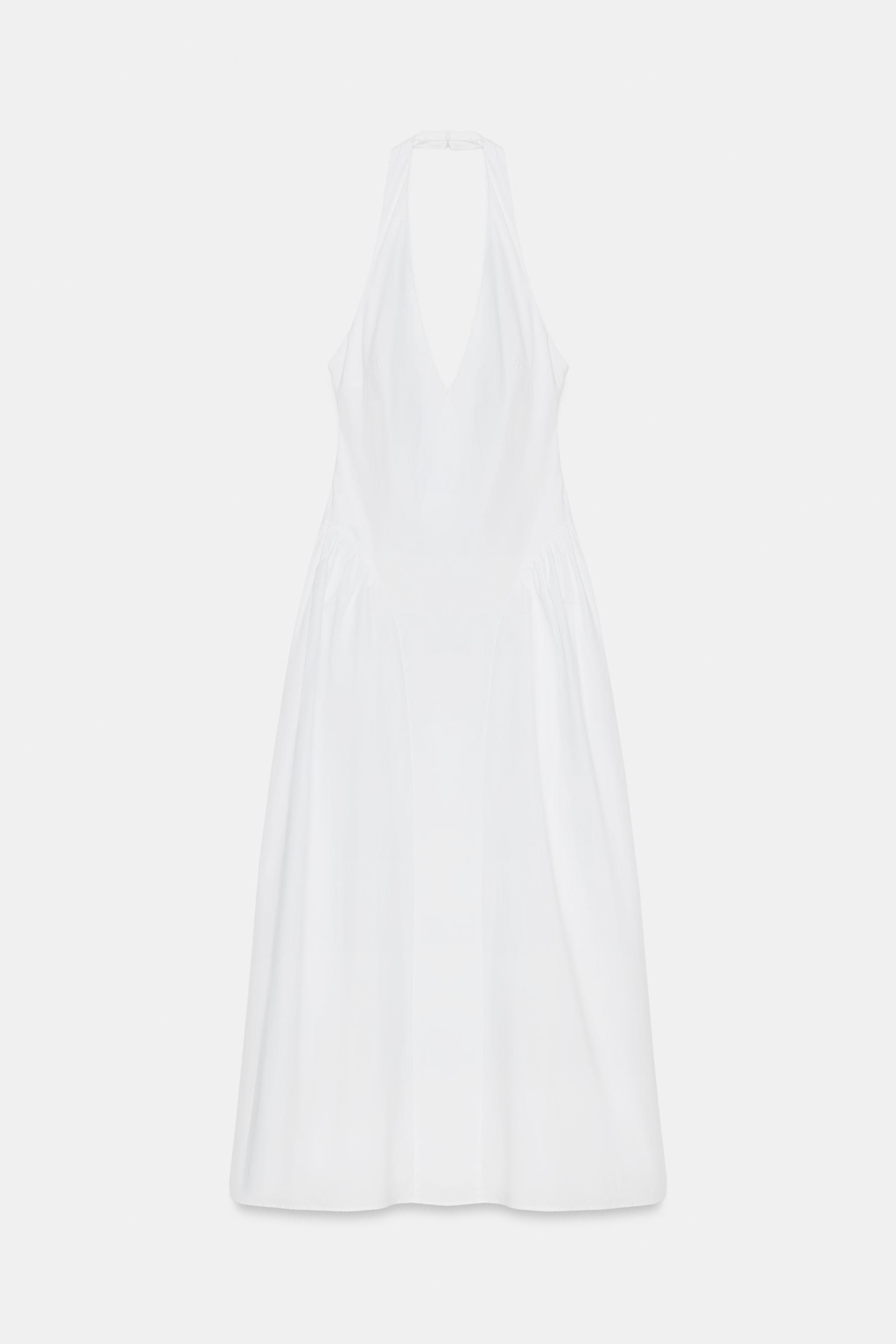 POPLIN HALTER DRESS