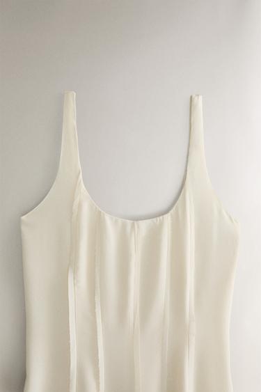 CHEMISE DE NUIT CRÊPE SOIE - Écru de Zara - Image 1