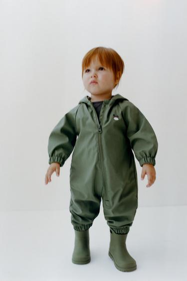 WATER-RESISTANT RUBBERISED JUMPSUIT - Green by Zara