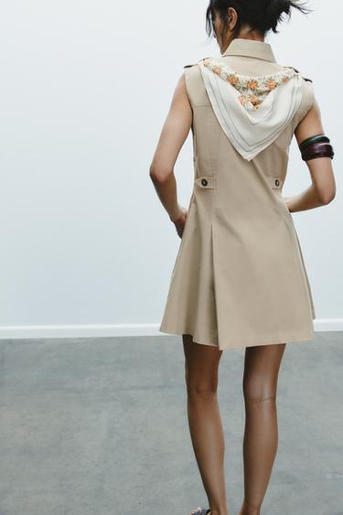 ROBE COURTE FOULARD - Beige foncé de Zara - Image 3