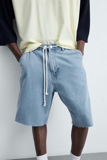 BERMUDA EN DENIM AVEC POCHE DE CHARPENTIER - Bleu clair de Zara - Image 4
