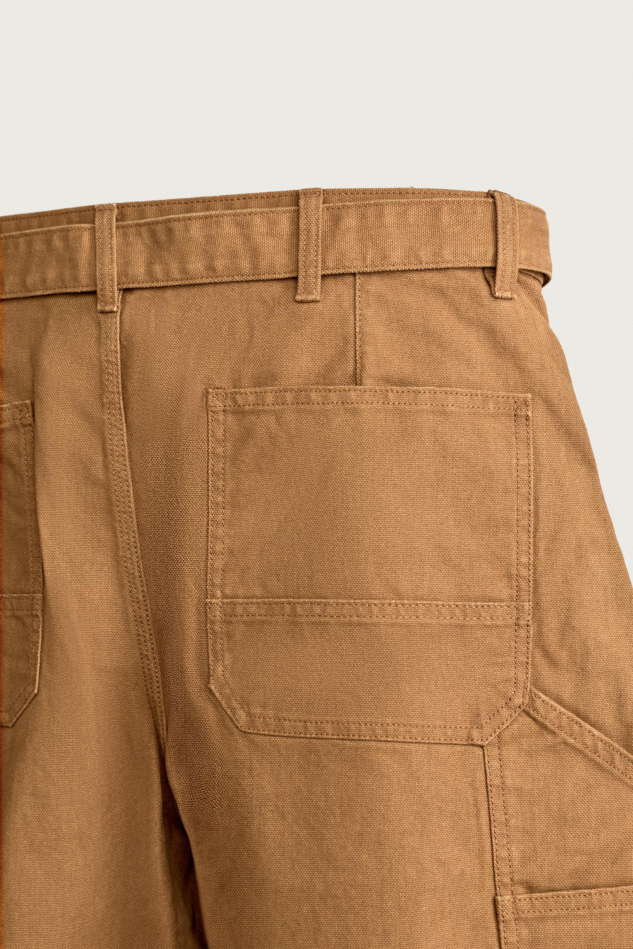 Мужские брюки Zara CARPENTER POCKET BALLOON FIT PANTS — фото 10