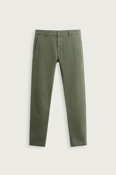 PANTALÓN CHINO SKINNY FIT - Khaki de Zara