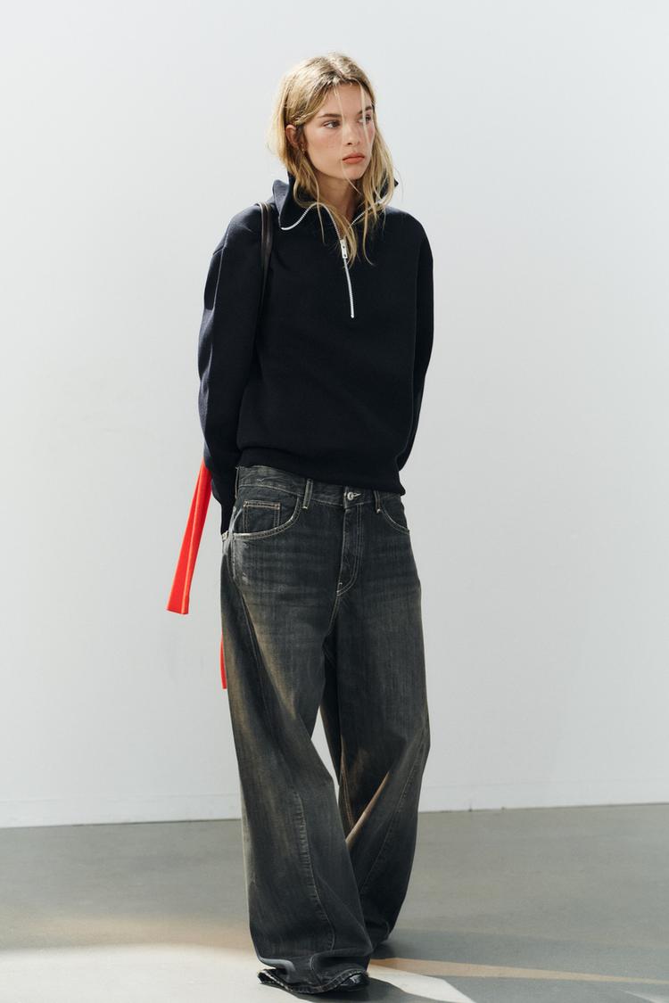 OVERSIZED ZIPPED KNIT JUMPER