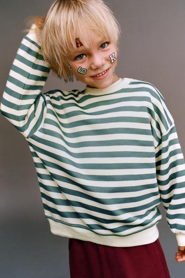 STRIPED SWEATSHIRT - Light green by Zara