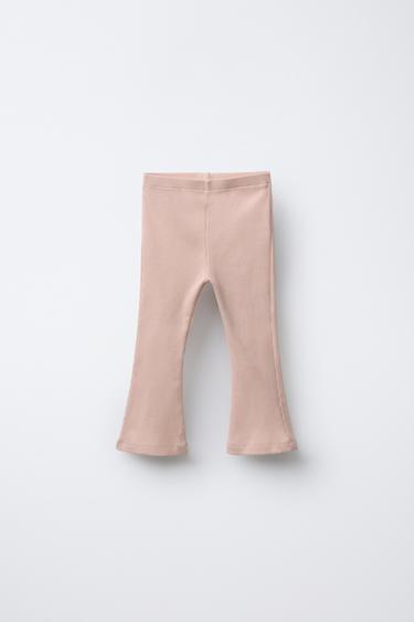 Zara FLARE RIB LEGGINGS - Pink