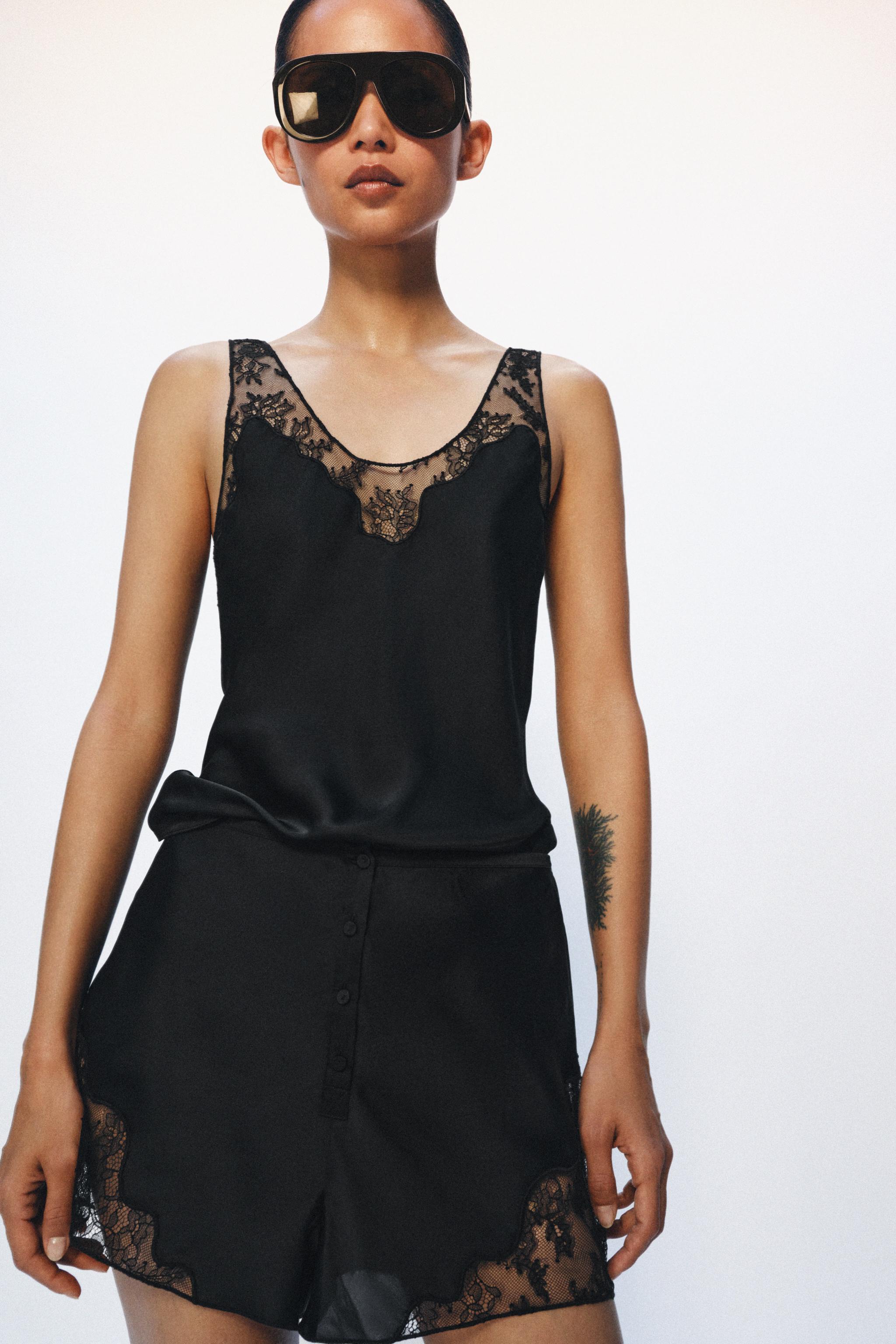 ZW COLLECTION SATIN LACE SHORTS