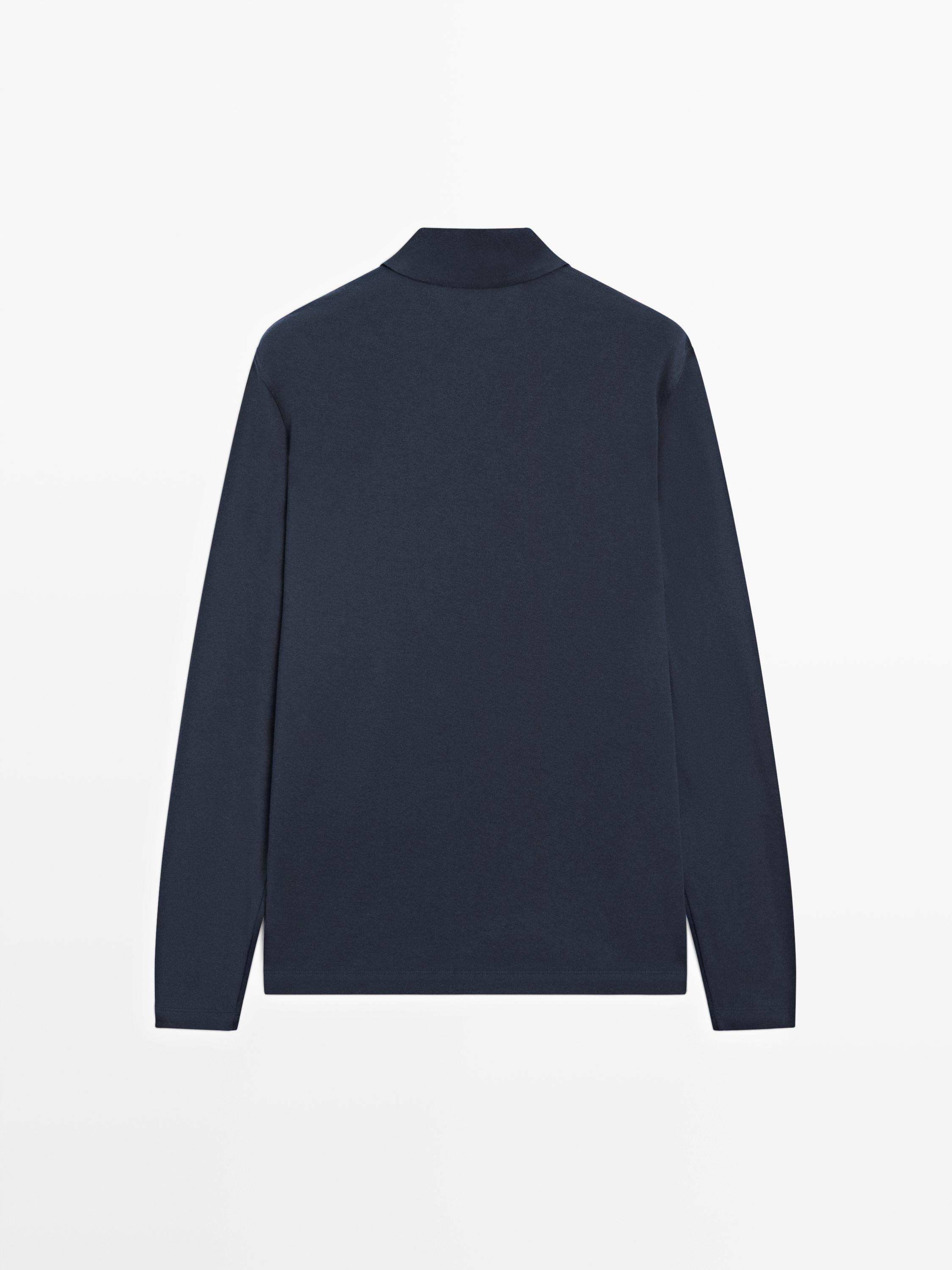 Polo à manches longues avec bouton-pression