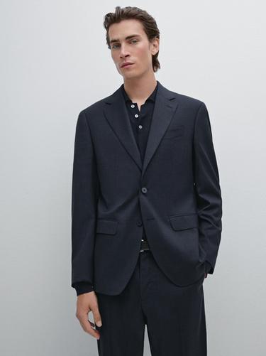 Zara Houndstooth suit blazer - Navy blue