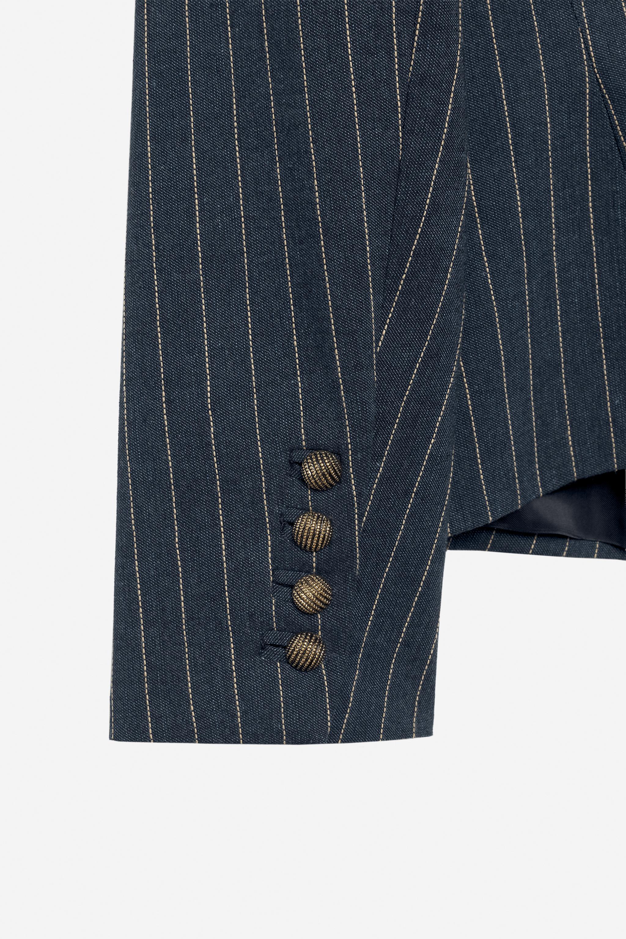 Женские пиджаки Zara PINSTRIPE BLAZER - THE ITEM — фото 12