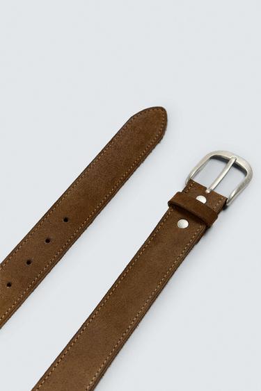 SPLIT SUEDE LEATHER BELT - camel by Zara - Image 3
