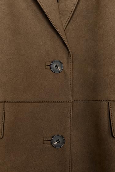 BLAZER RECTA EFECTO ANTE - Marrón de Zara