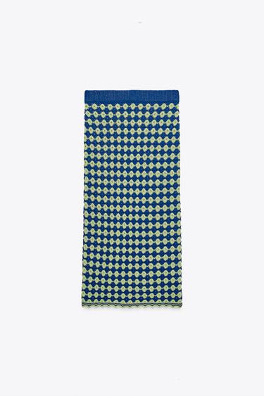 JUPE EN MAILLE TEXTURÉE - Bleu / Vert de Zara - Image 5