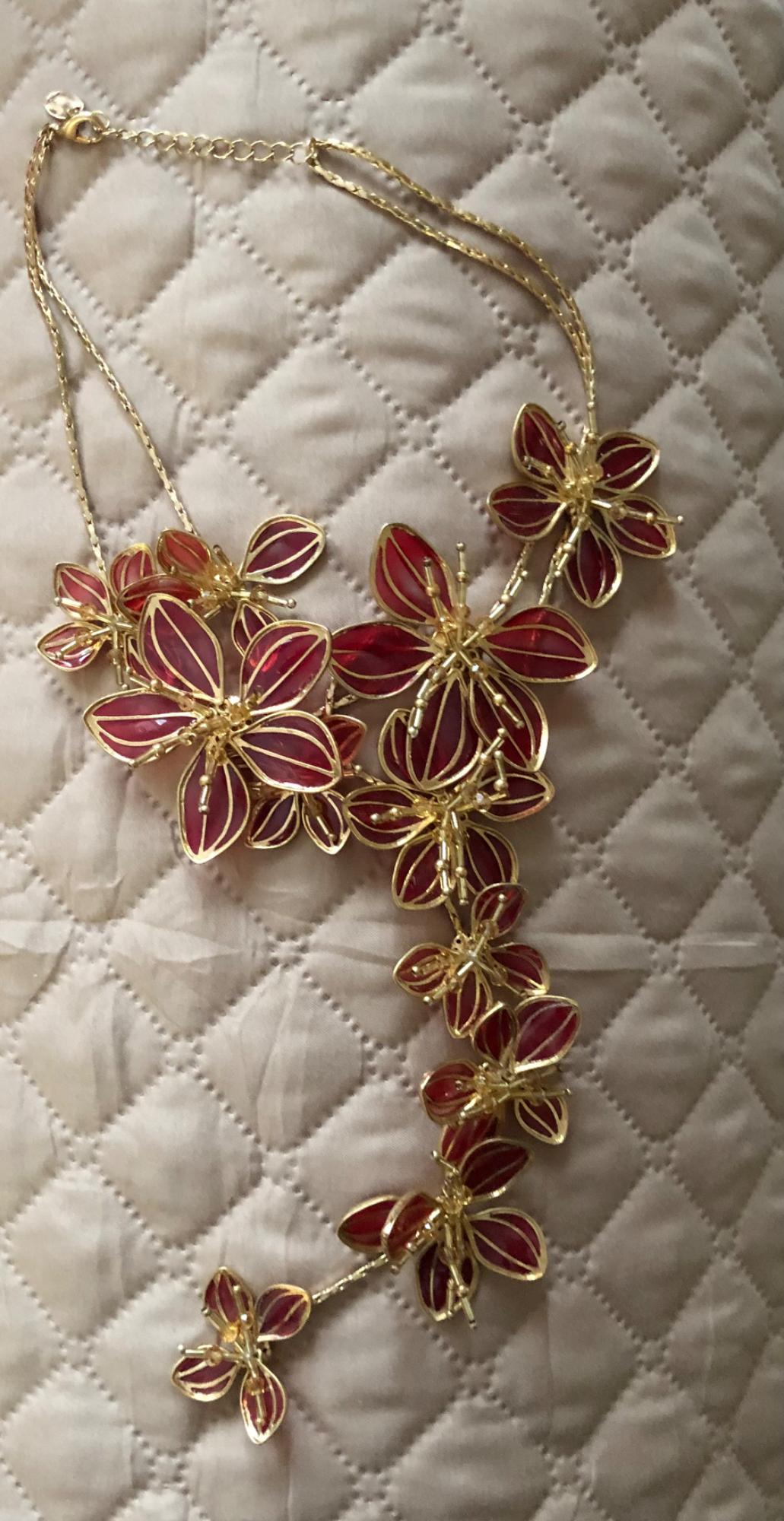 COLLAR LARGO FLORES