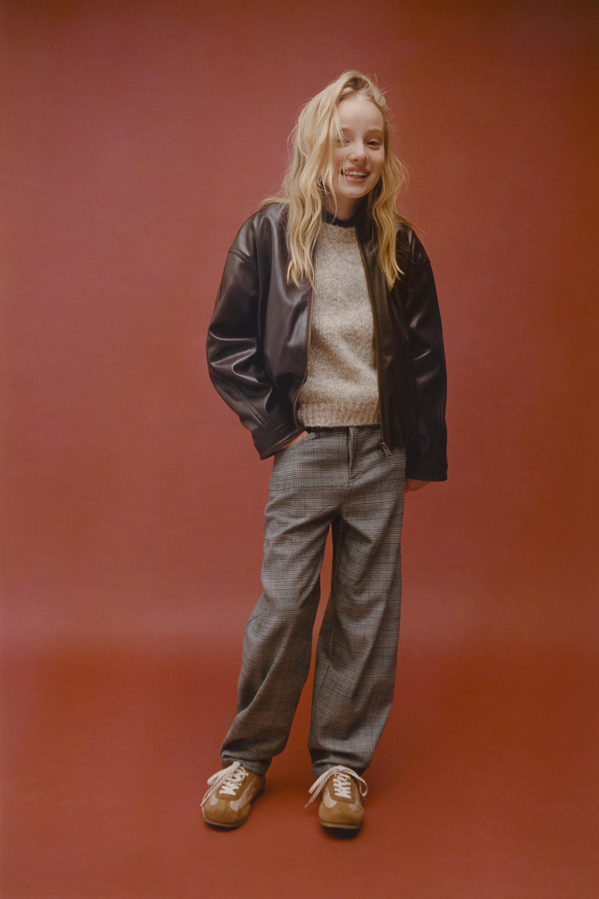 WARM PLAID BARREL PANTS