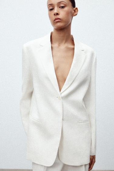 BLAZER LEINENMISCHGEWEBE ZW COLLECTION - Weiß von Zara
