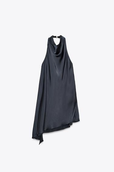 ZW COLLECTION SATIN HALTER TOP - Petrol blue by Zara - Image 5