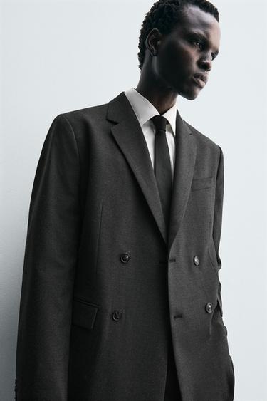DOUBLE-BREASTED SUIT BLAZER - Anthracite Grey by Zara - Image 4