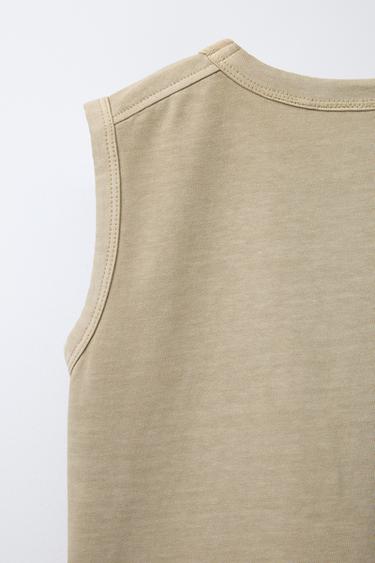 GARMENT DYED EMBROIDERED TANK TOP - Sand by Zara - Image 3