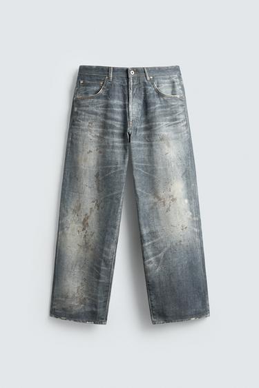 JEANS BAGGY FIT ESTAMPADO - Azulón de Zara