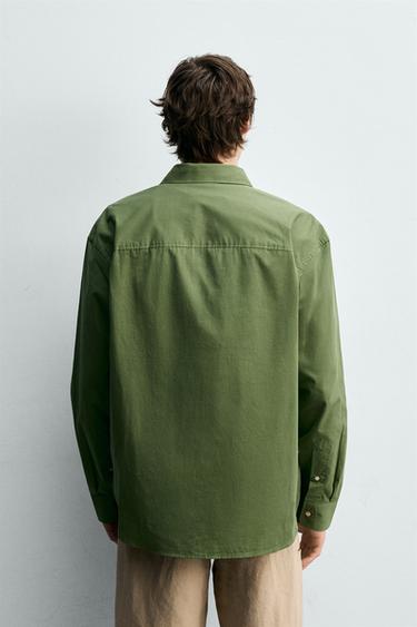RELAXED FIT POPLIN SHIRT - Apple green by Zara - Image 2
