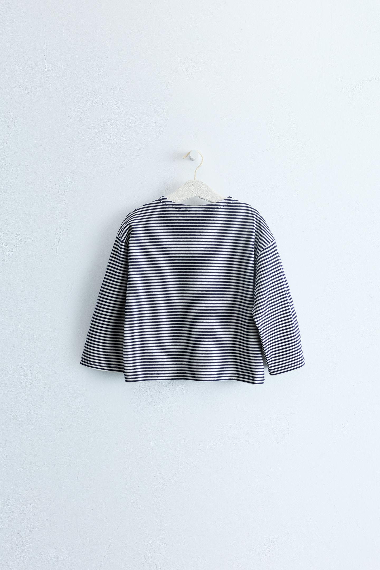 Детская футболка Zara Timeless - Striped Print, цвет: Синий / Белый — фото 3