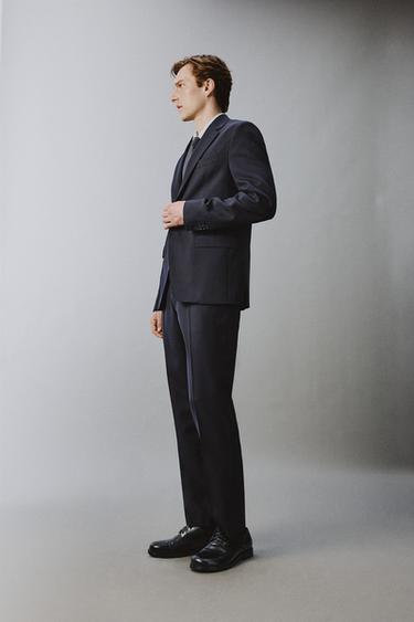 100% WOOL SUIT TROUSERS - Navy blue by Zara