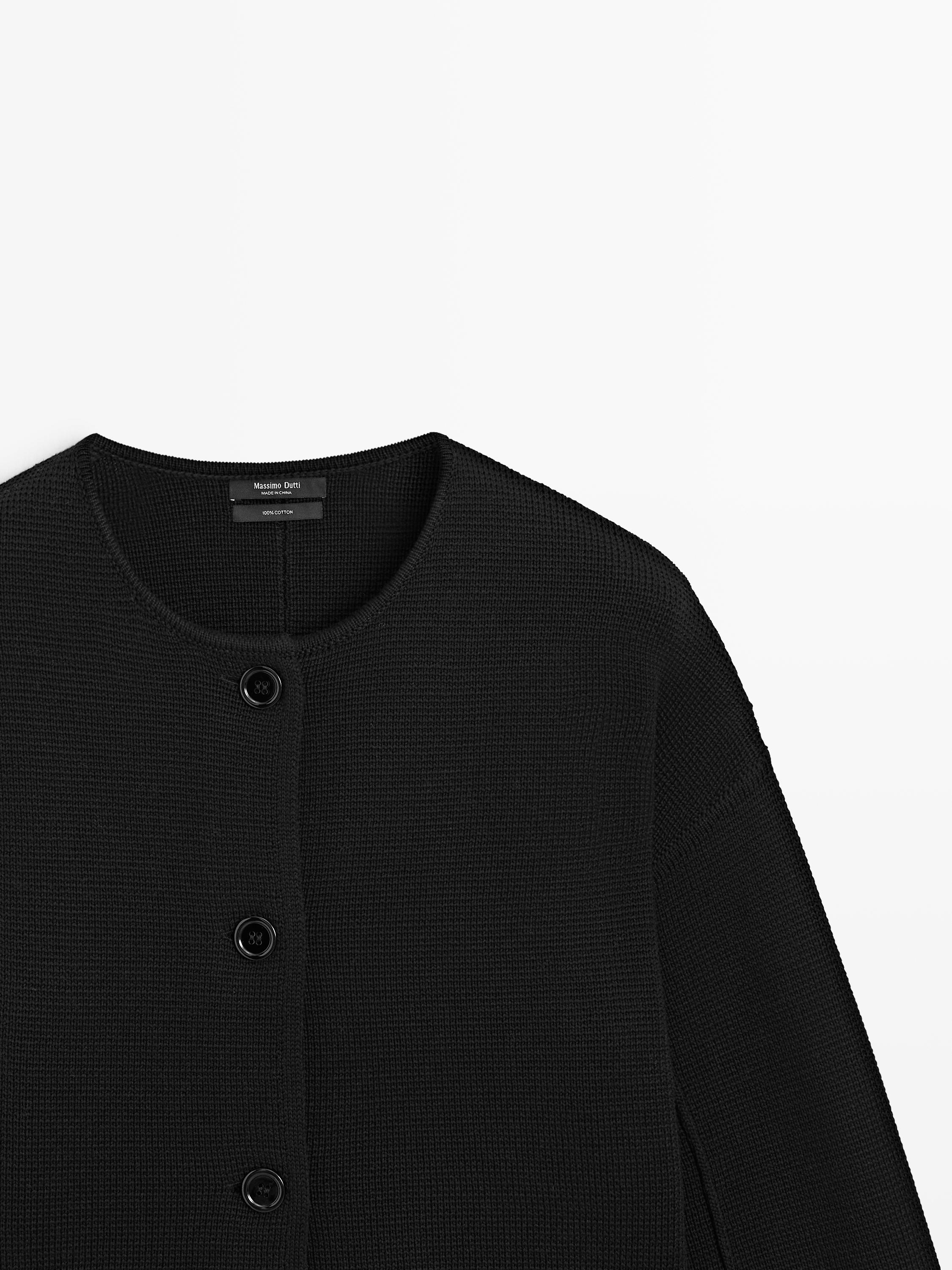 Cotton knit cardigan