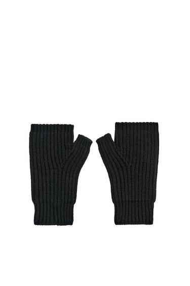 RIBBED KNIT MITTENS