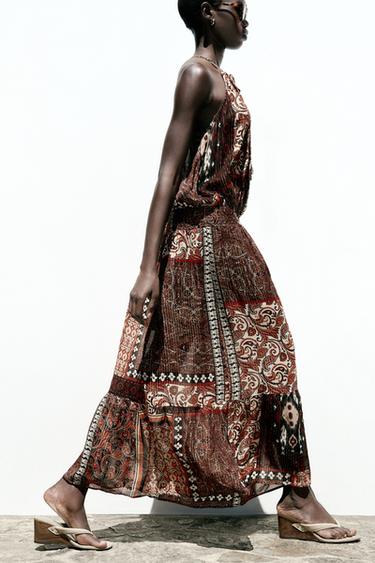 METALLIC THREAD PRINTED DRESS - Multicoloured by Zara - Image 4