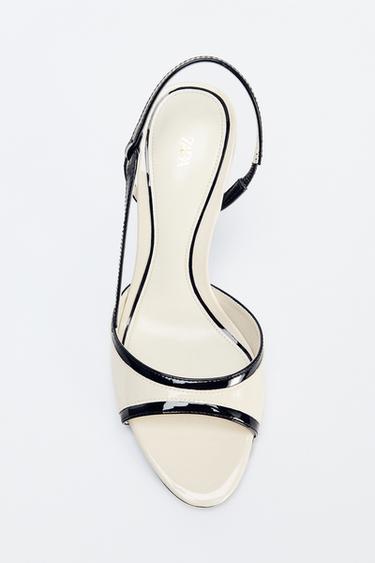SANDALES À TALONS EFFET VERNI - Multicolore de Zara