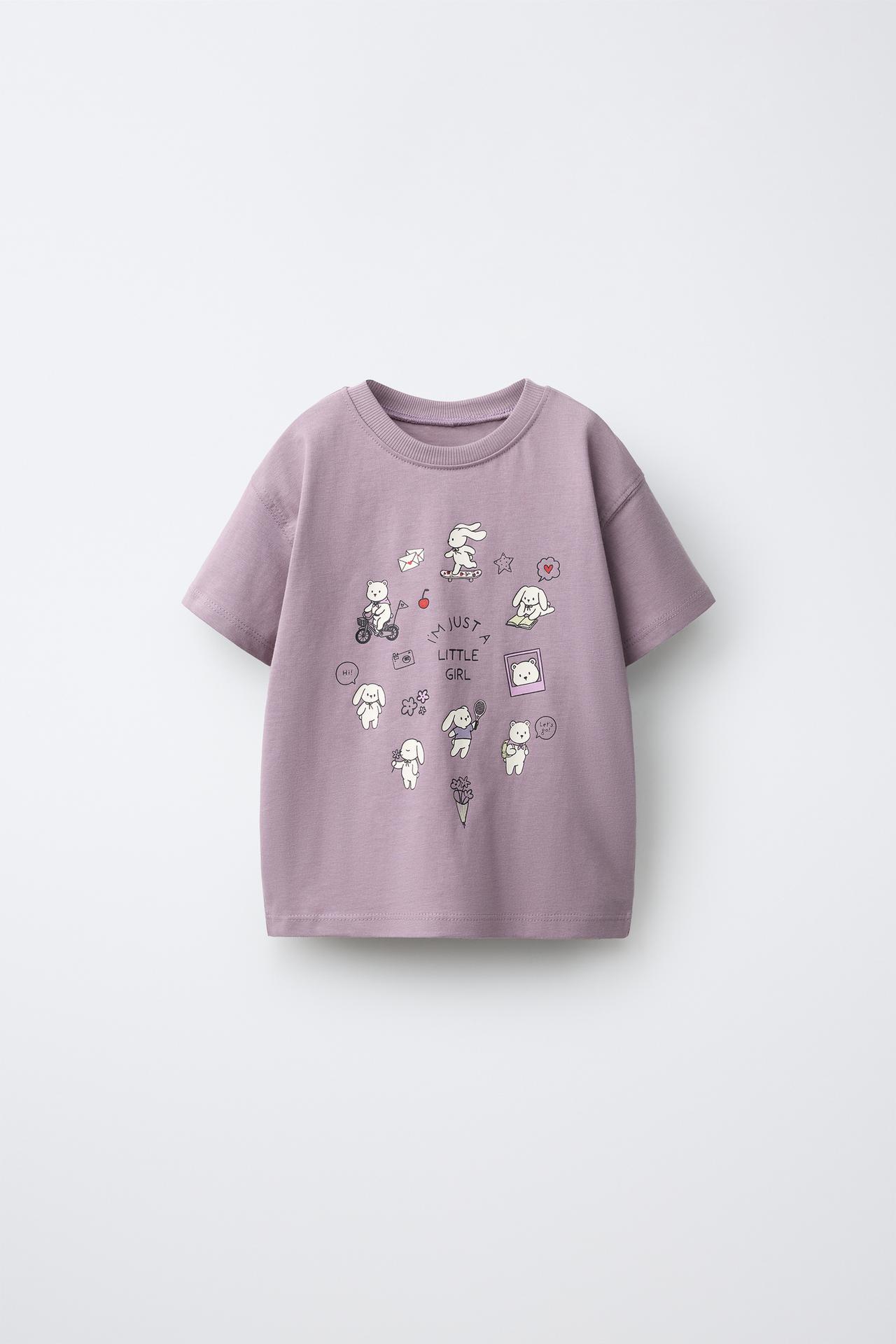 DOG PRINT T-SHIRT — Light lilac