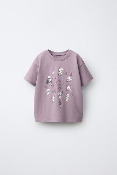 DOG PRINT T-SHIRT — Light lilac 1