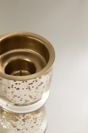 METALLIC GLASS CHRISTMAS TEALIGHT HOLDER - Silver by Zara - Image 2