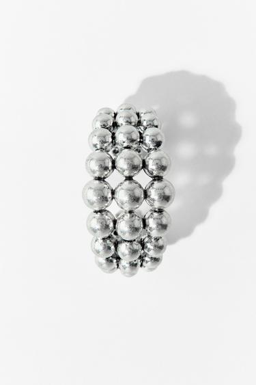 PULSERA RÍGIDA BOLAS METÁLICAS - Plata de Zara