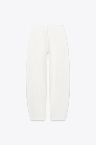 ZW COLLECTION COTTON TROUSERS - White by Zara - Image 6