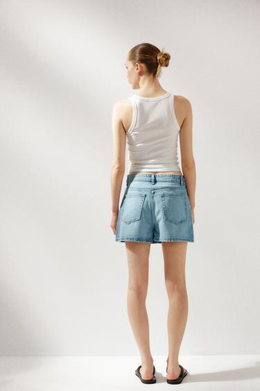 JUPE-CULOTTE EN JEAN TRF - Bleu de Zara - Image 4