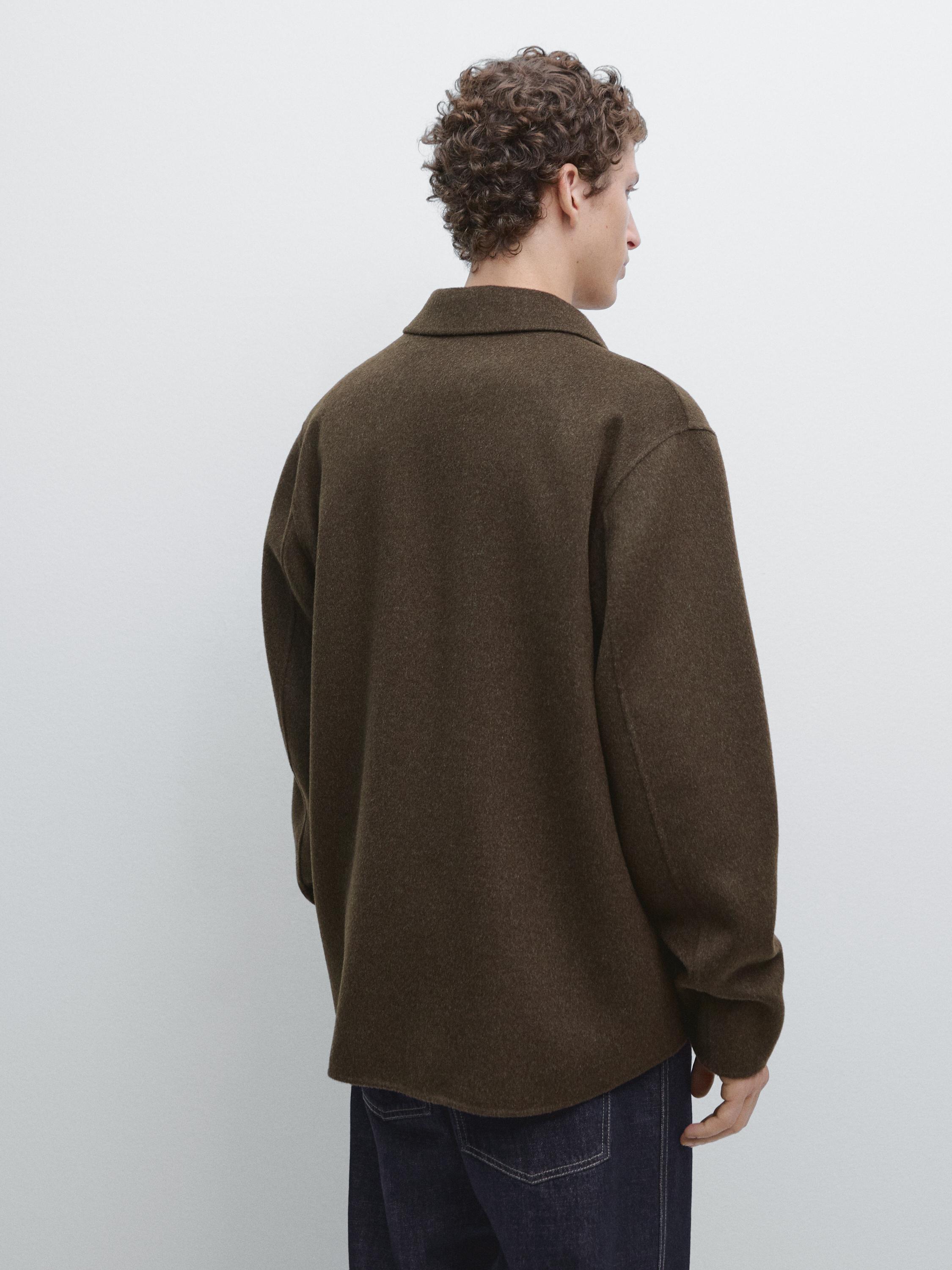 Wool blend overshirt with pockets