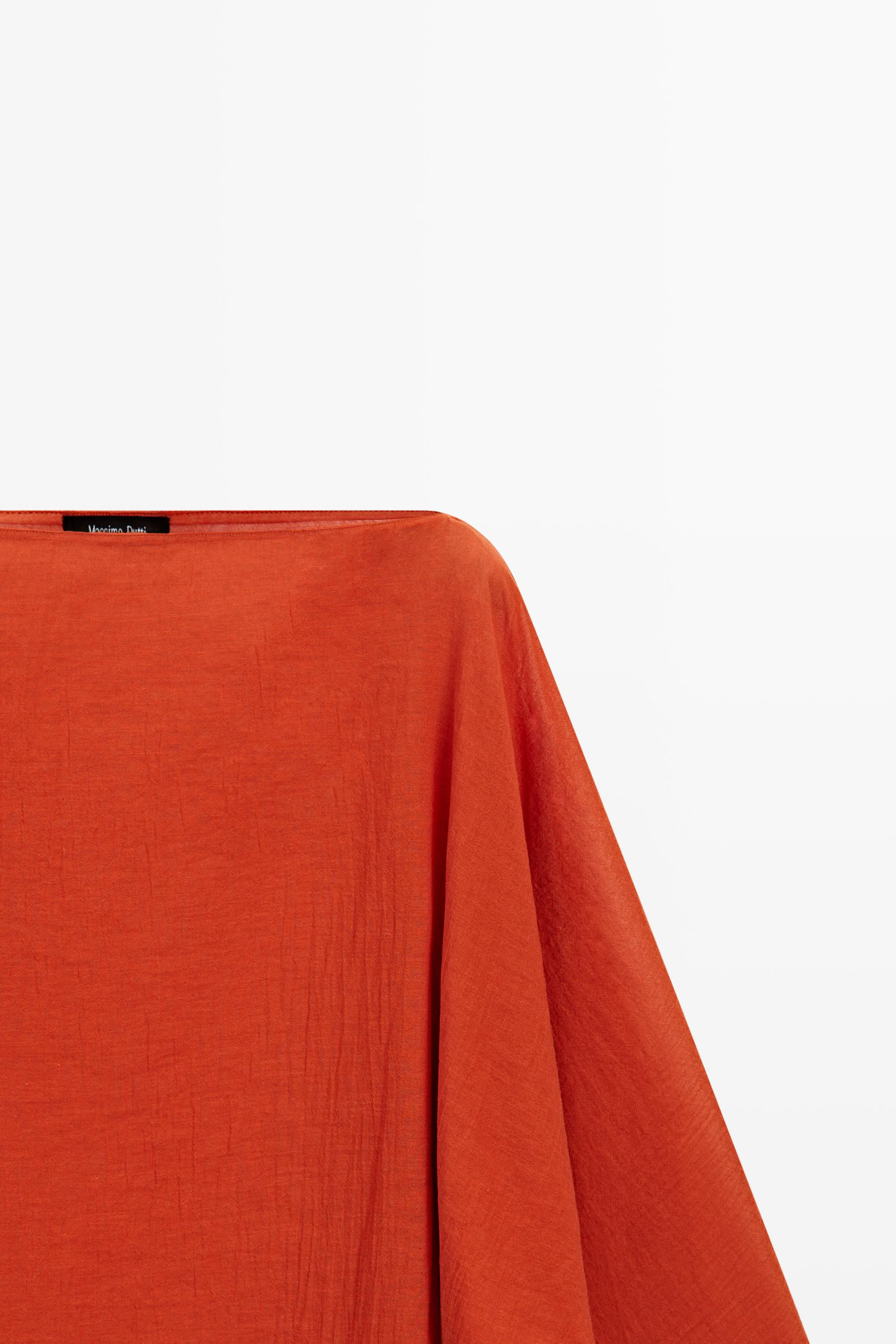 Flowing 100% cotton shirt with voluminous sleeves
