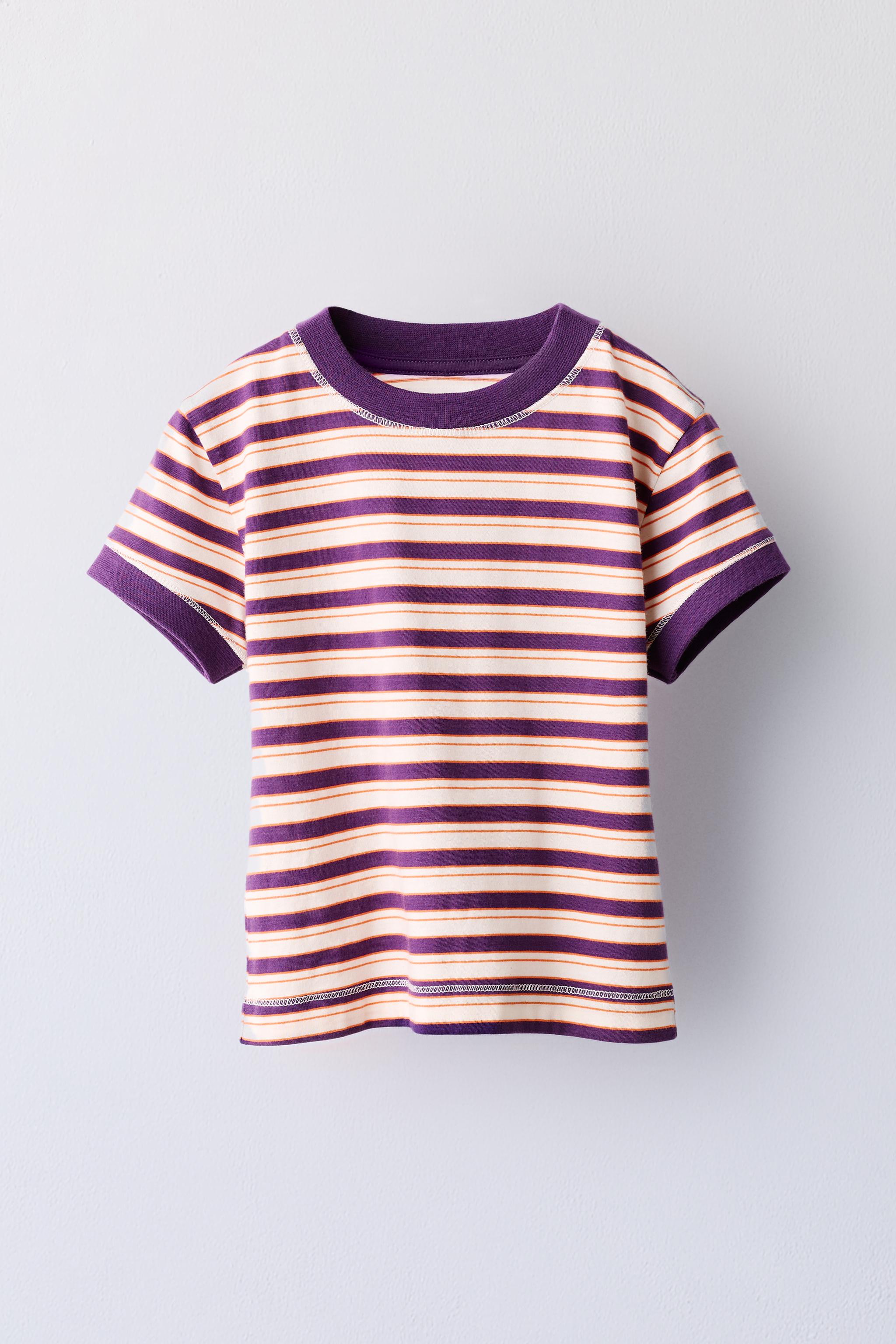 STRIPED T-SHIRT — Purple