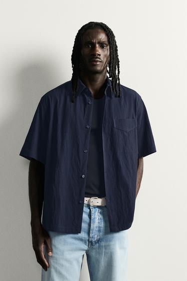 CHEMISE FLUIDE COUPE DÉCONTRACTÉE - Bleu de Zara